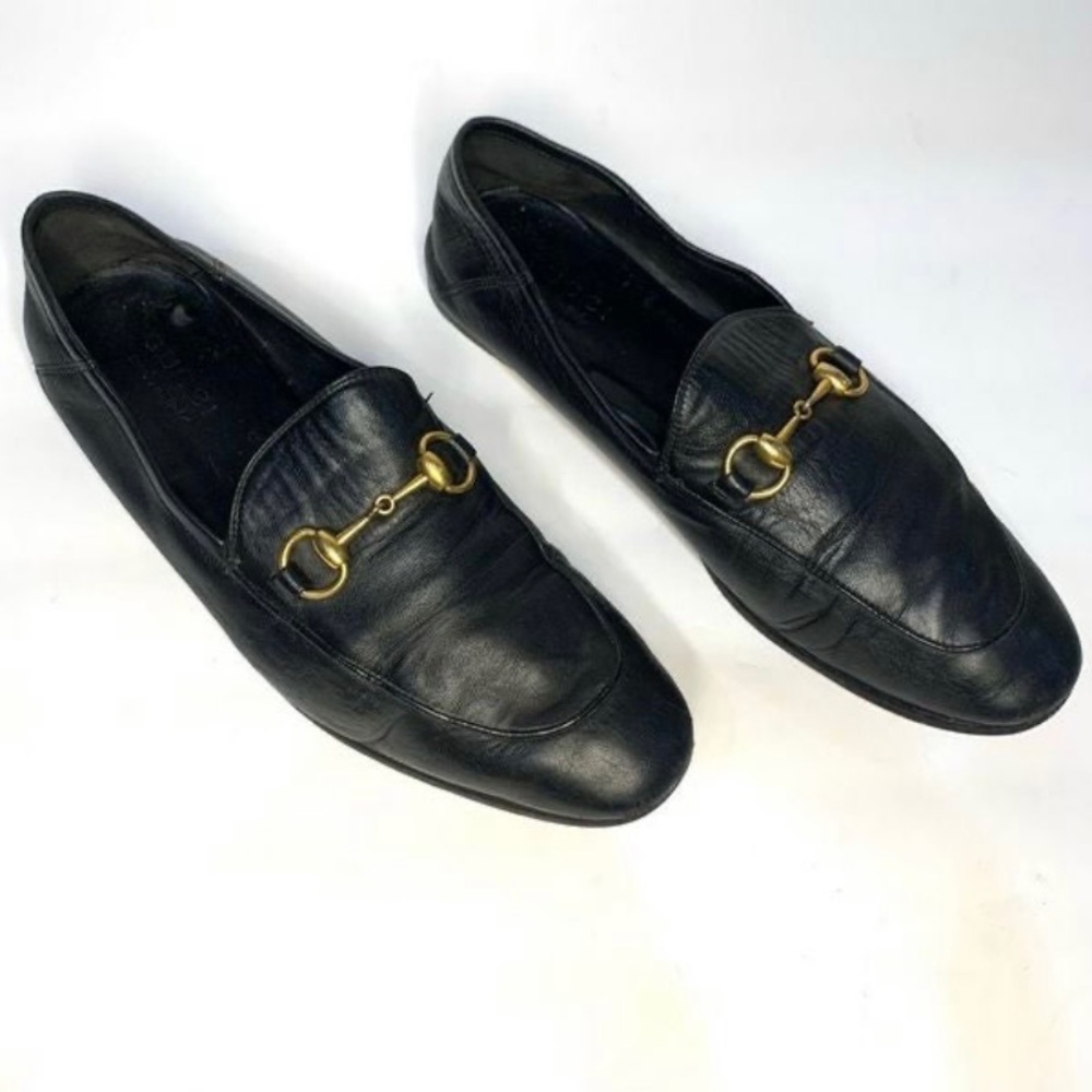 Gucci Horsebit Classic Italian Leather Loafer Slipper 407314 Black Size 9 /US 11 - Picture 1 of 12